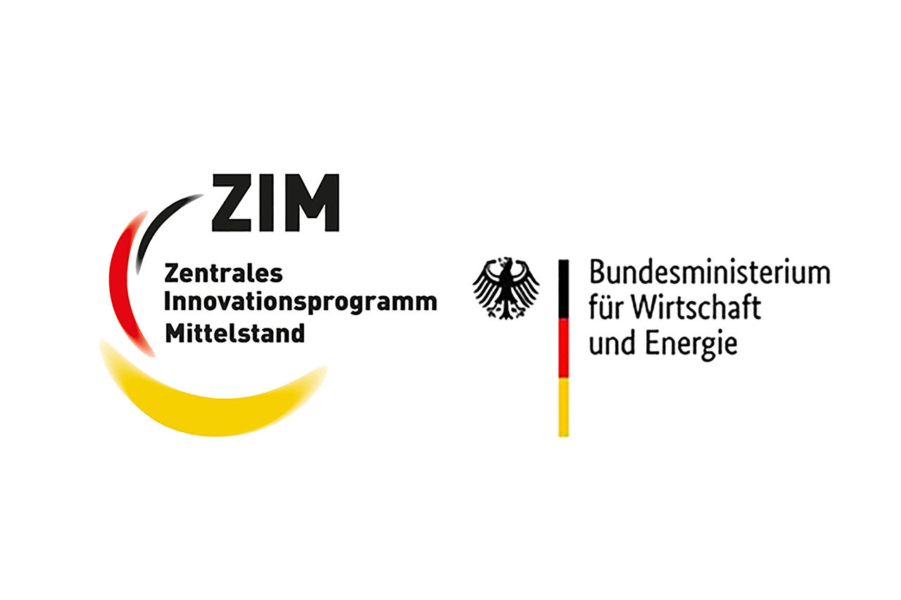 Logo ZIM Zentrales Innovationsprogramm Mittelstand und Logo BMWI Bundesministerium für Wirtschaft und Energie